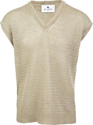 V-Neck Knitted Vest-AO