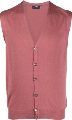 Button-Up Virgin Wool Knitted Vest