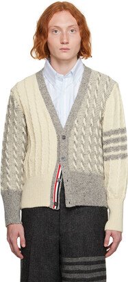 White & Gray 4-Bar Cardigan