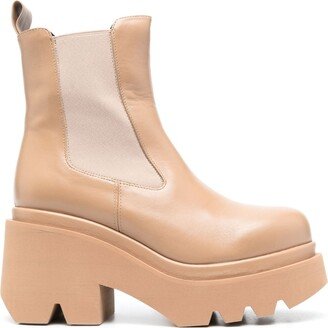 90mm Round-Toe Leather Boots