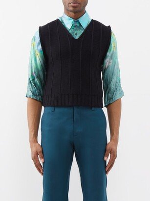 Cord-striped Merino Sweater Vest