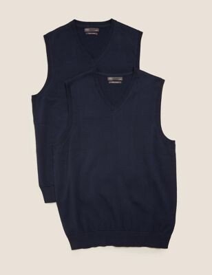 2pk Pure Cotton Sleeveless Jumper