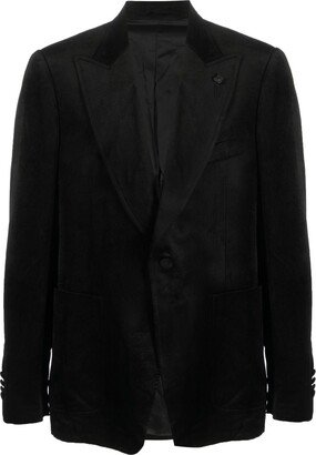 Peak-Lapels Single-Breasted Blazer-AA