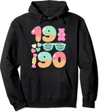 90s Night Summer Vibes 1990 Best of 1990 Retro 90s Ice Cream Summer Vibes Vintage Candy Pullover Hoodie