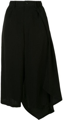 High-Rise Draped Midi Skirt