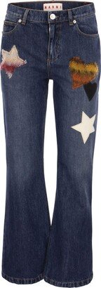 Patch Detailed Flared Jeans