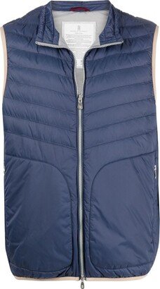 Quilted Zip-Up Gilet-AA