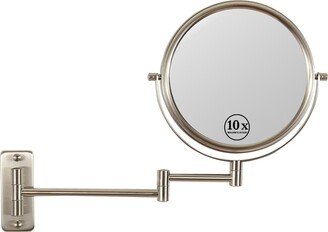 CoolArea 8 in. Small Round 10X HD Magnifying Double Sided Telescopic Bathroom Makeup Mirror