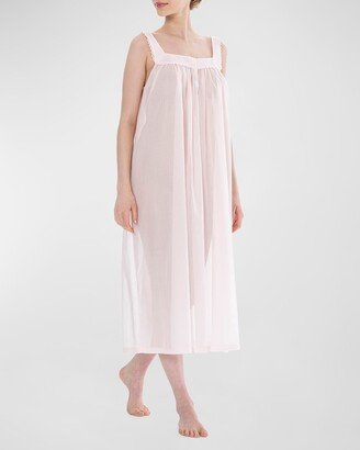 Celestine Finja Ruched Square-Neck Cotton Nightgown