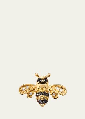 14k Gold Diamond & Sapphire Bee Stud Earring (Single)