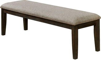 BM208010 Fabric Upholstered Bench with Nailhead Trim and Tapered Legs