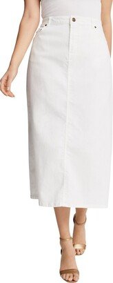 Jessica London Women's Plus Size True Fit Denim Skirt, 26 W - White