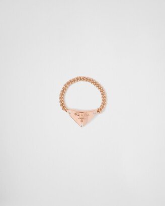 Eternal Gold Chain Ring In Pink Gold With Diamonds