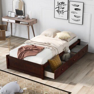 Twin Size Platform Storage Bed with 3 Drawers-AA