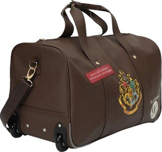 Wizarding World Harry Potter Harry Potter Rolling PU Duffle Bag - Officially Licensed Travel Luggage with Patches and Applique in Brown