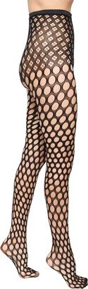 Circle Fishnet Tights - Black