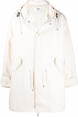 Drawstring Waist Hooded Parka-AA