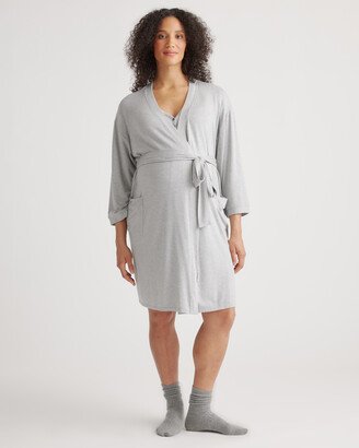 Bamboo Jersey Maternity & Nursing Button Front Nightgown and Robe Set