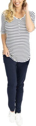 Maternity/Nursing Henley & Lounge Pants Set