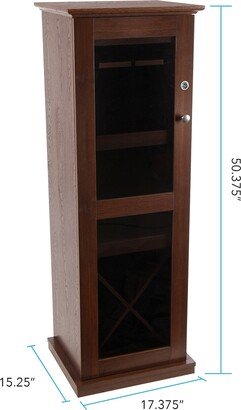 Locking Bar Cabinet - Chestnut