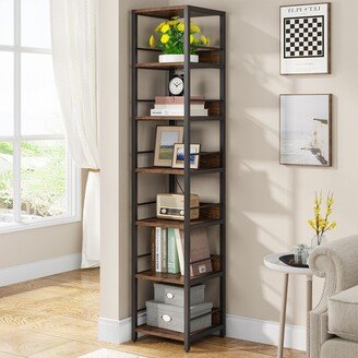 75 Inch Tall Narrow Corner Shelves, 6-Tier Etagere Shelve Storage Rack Bookshelves for Home Office