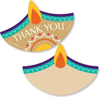 Big Dot of Happiness Happy Diwali - Shaped Thank You Cards - Festival of Lights Party Thank You Note Cards with Envelopes - Set of 12