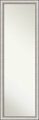 Non-Beveled Full Length On The Door Mirror 50.5 x 16.5 in. - Salon Frame - Salon Silver Narrow - 16 x 50 in