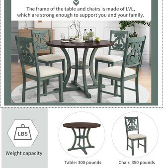 GEROJO 5-Piece Kitchen Dining Table and Chairs Sets