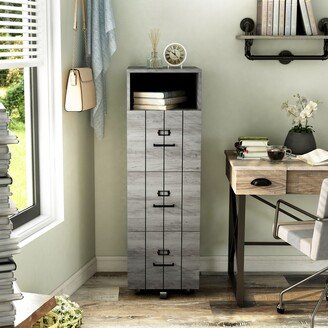 Bise Transitional 3-Drawer Removable Wheels File Cabinet