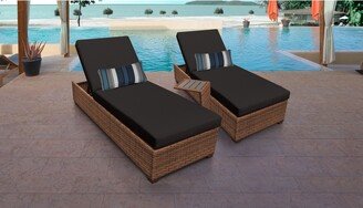 Laguna Chaise Set 2 Outdoor Furniture w/ Side Table-AA