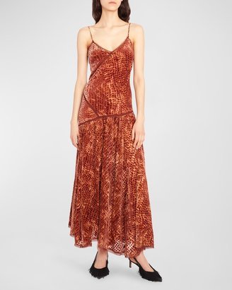 Elodie Burnout Velvet Maxi Dress