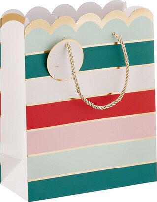 Tote Medium Vertical Striped Scallop Multi