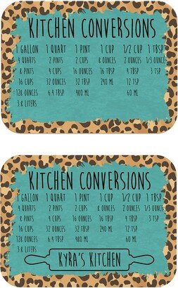 Leopard Print Kitchen Conversion Magnet, Cups & Spoon Conversions, Refrigerator Custom Magnet