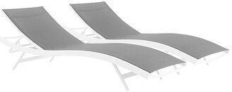 Outdoor Glimpse Set Of 2 Patio Mesh Lounge Chaise