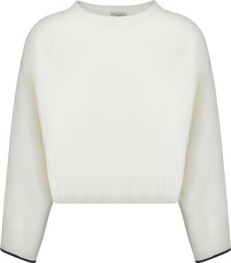 Long Sleeved Crewneck Knitted Jumper-AC