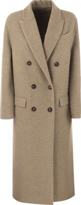 Double-breasted Coat In Cashmere Cloth