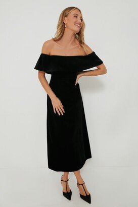 Pomander Place Black Velvet Off The Shoulder Elise Dress