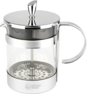 Leopold Vienna Holland Cafetiere Coffee & Tea Maker Luxe 600ml Borosilicate Glass Body With Stainless Steel Holder