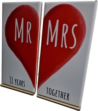 Mr & Mrs 11 Years Together - 11Th Anniversary Double Tile Ornament | Free Stand