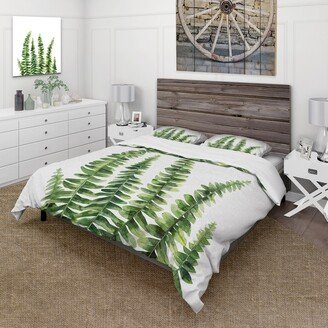 Designart 'Fern Leaves Detail II' Farmhouse Duvet Cover Set