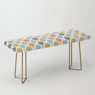 Retro Circles Mid Century Modern Background Benches