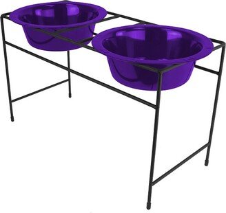 Platinum Pets Modern Double Cat/Dog Bowl - Electric Purple - 6.25 Cup