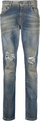 Skinny-Cut Distressed Jeans