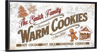 Personalized Homemade Warm Cookies Christmas Sign Winter Decoration Kitchen Decor Custom Family Name Established Date Canvas