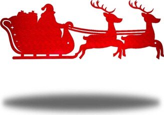 Christmas Sleigh Winter Metal Wall Art