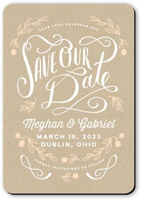 Save The Date Cards: Swirled Type Save The Date, Brown, Matte