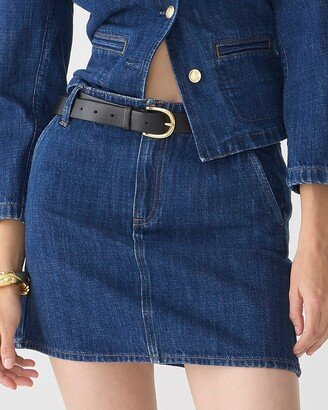 Denim mini skirt in resin wash