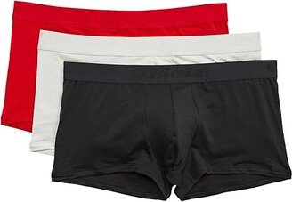 CK Black Low Rise Trunks 3-Pack (Rouge/Lunar Rock/Black) Men's Underwear