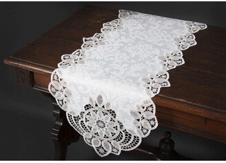 Antebella Lace Embroidered Cutwork Table Runner, 15 x 53