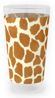 Outdoor Pint Glasses: Giraffe Spots Outdoor Pint Glass, Brown